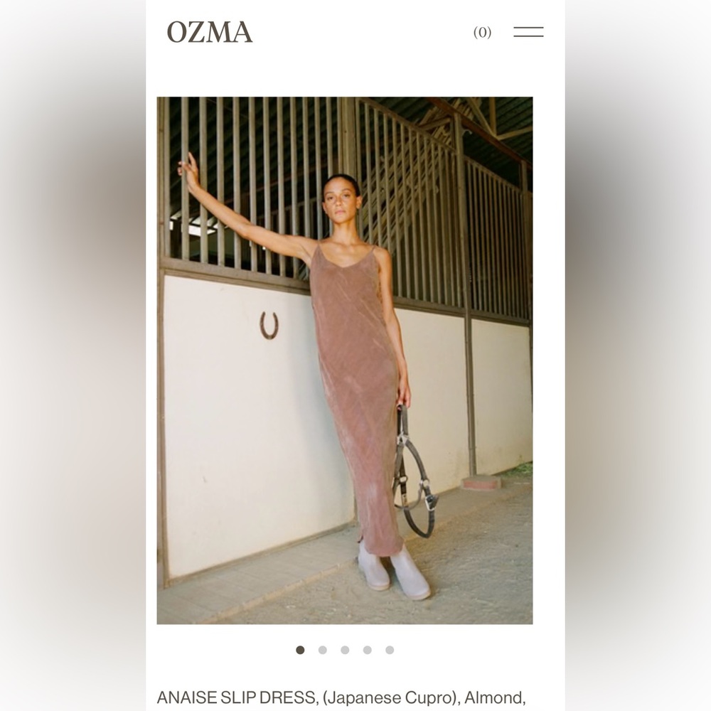 OZMA ANAISE SLIP DRESS(Japanese Cupro)Almond